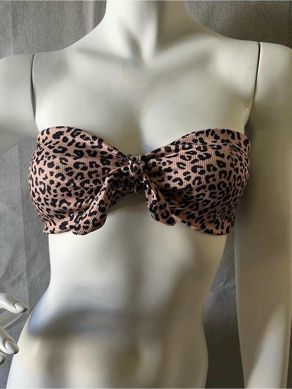 Leopard Print Bandeau Bikini Top S
